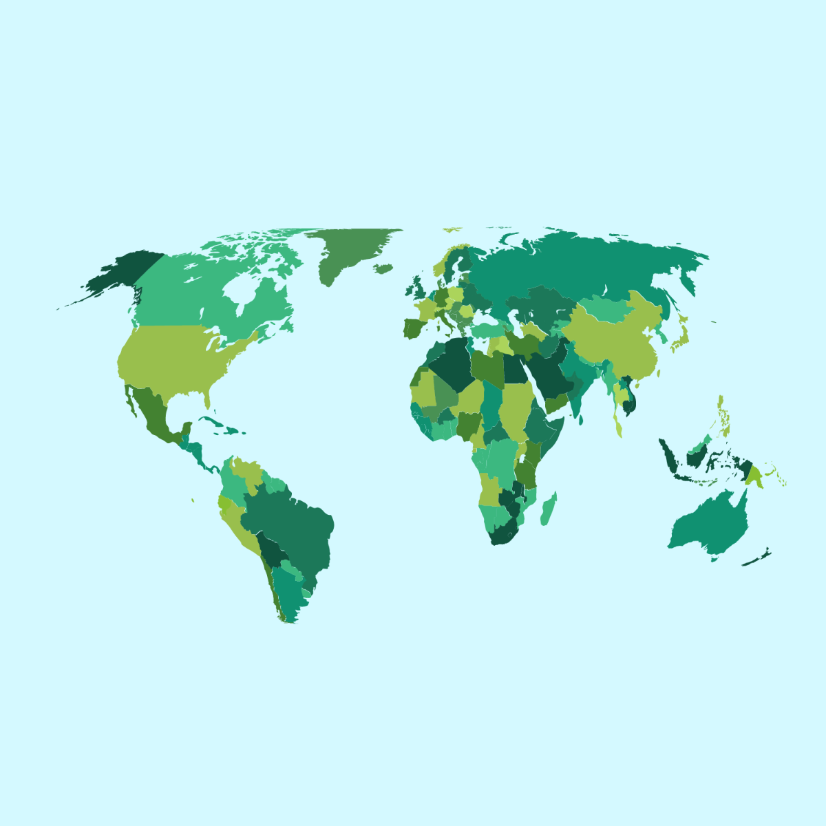 High Resolution World Map Vector Template