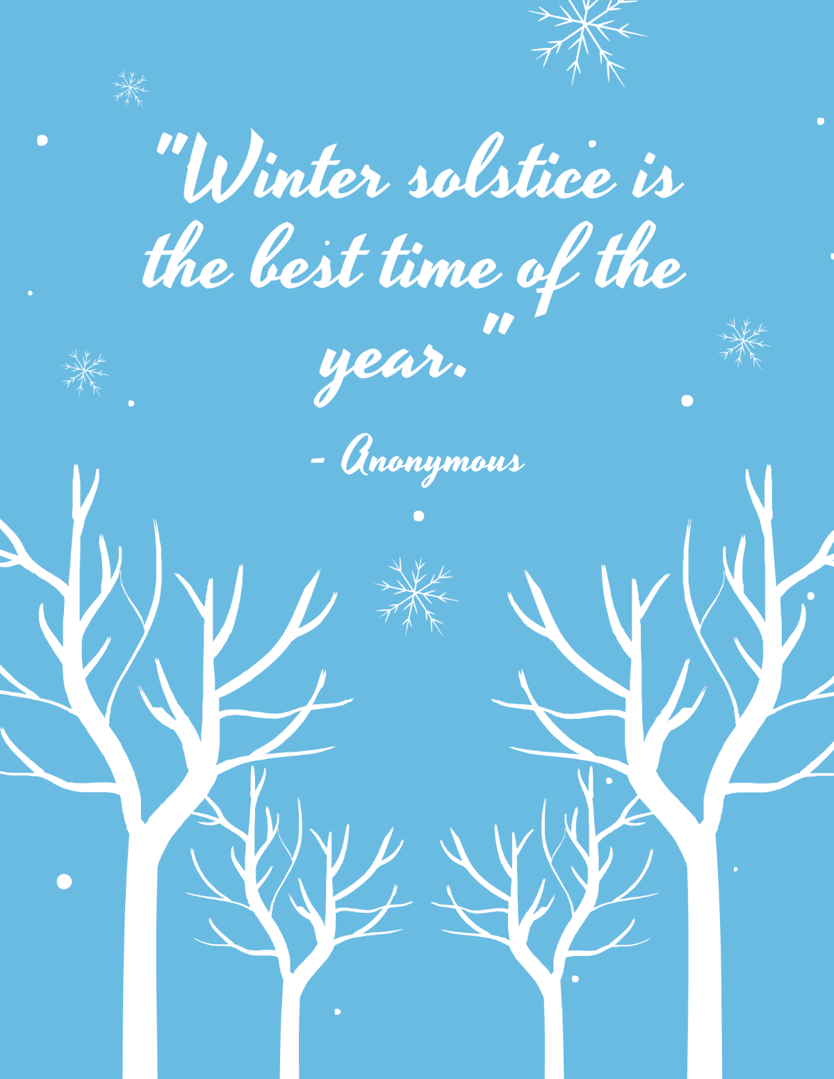Free Winter Solstice Quote Flyer Template