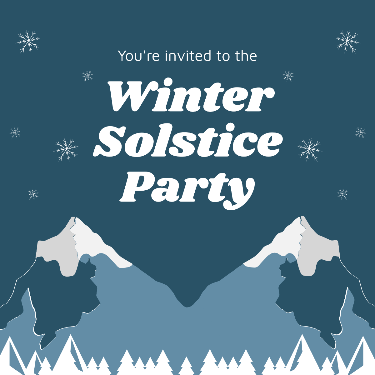 Free Winter Solstice Party Instagram Post Template