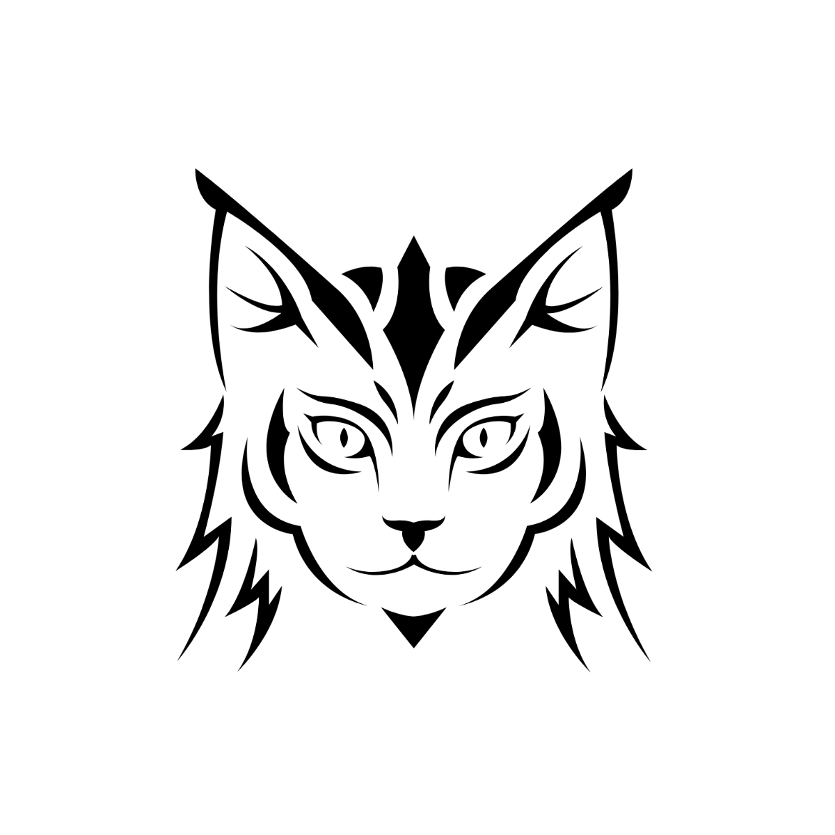 Free Tribal Cat Vector Template