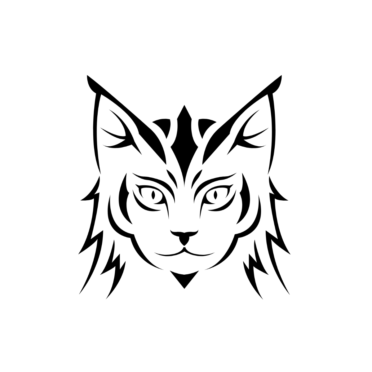 Tribal Cat Vector