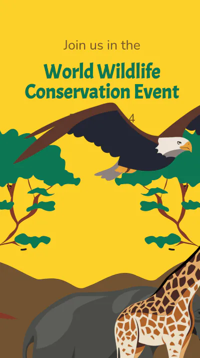 Free World Wildlife Conservation Event Instagram Story Template to Edit Online