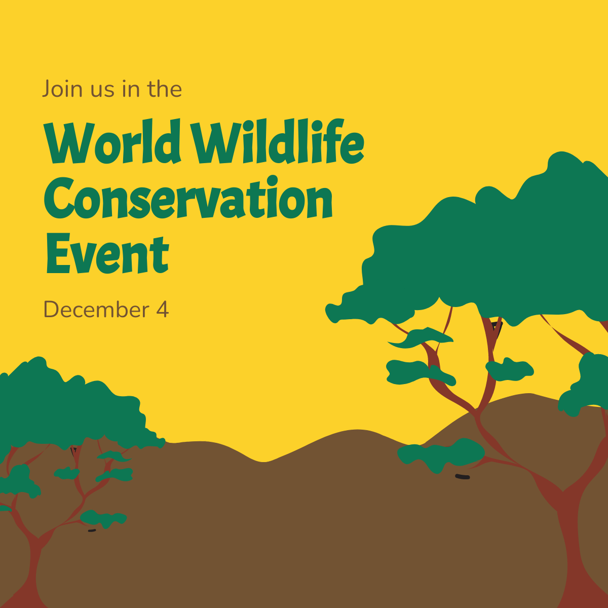 World Wildlife Conservation Event Linkedin Post Template