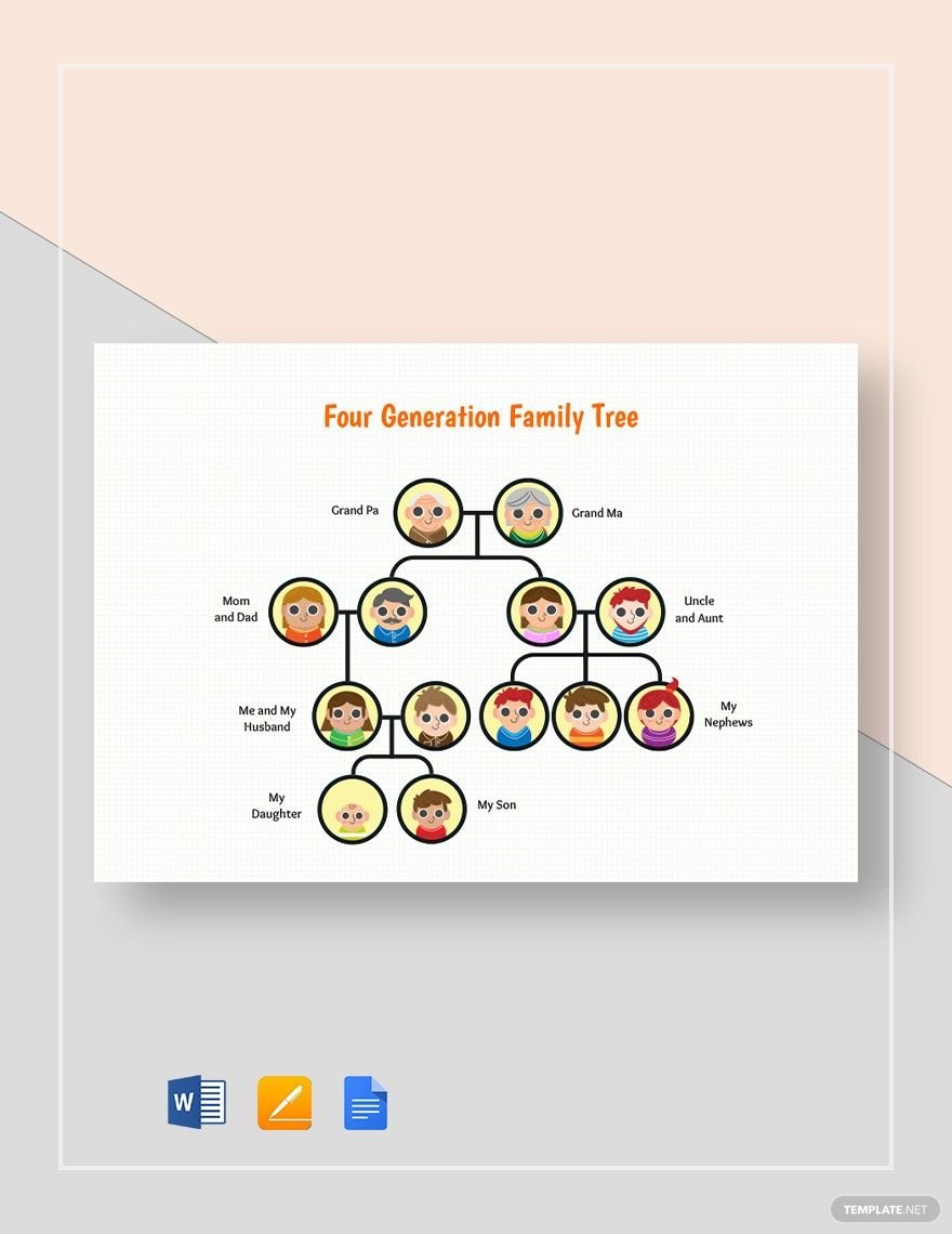 Four Generation Family Tree Template