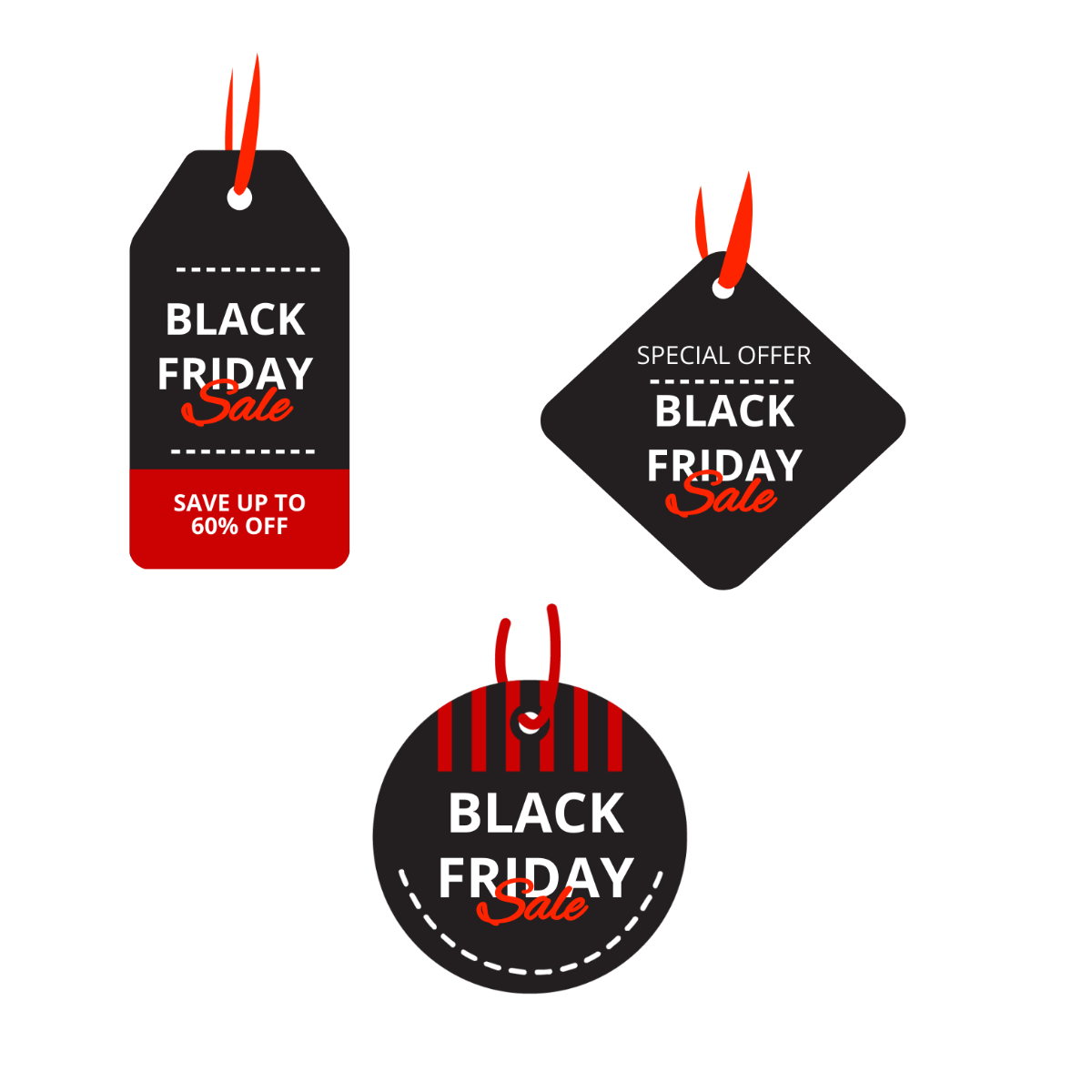 Black Friday Sale Tag Vector
