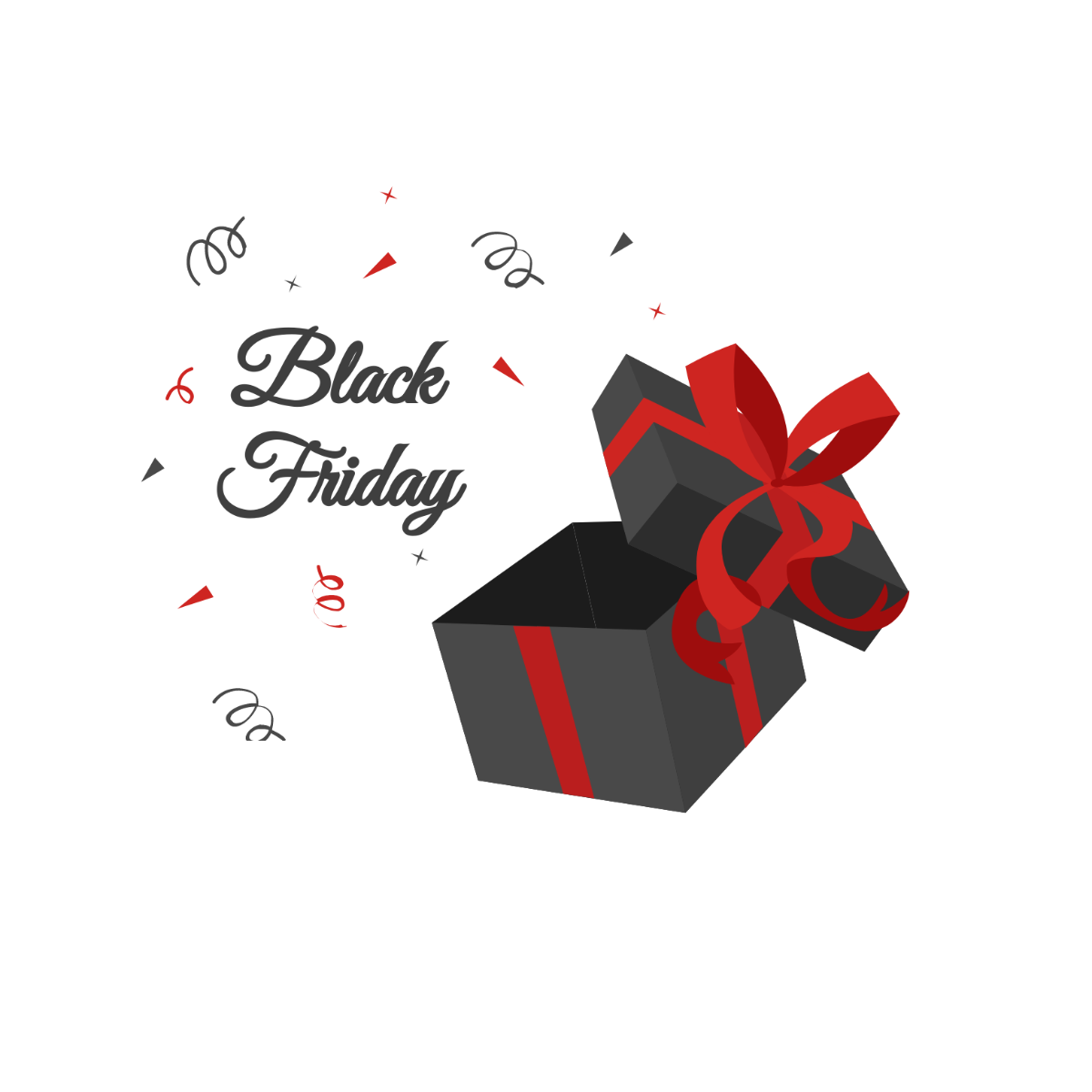 Black Friday Gift Box Vector Template
