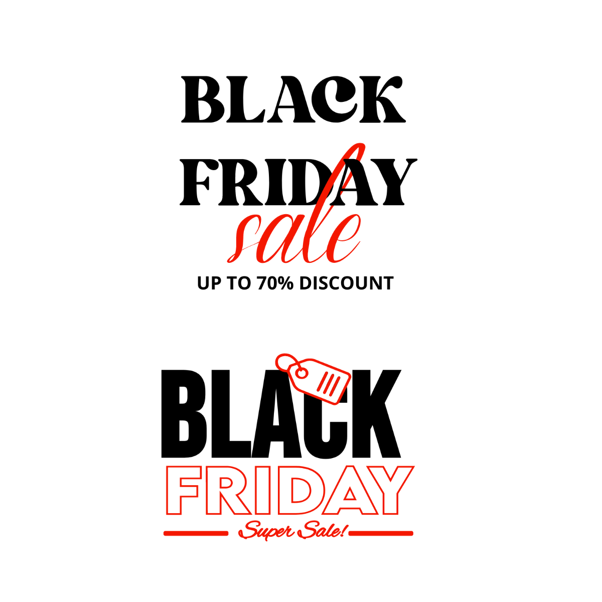 Black Friday Text Vector Template