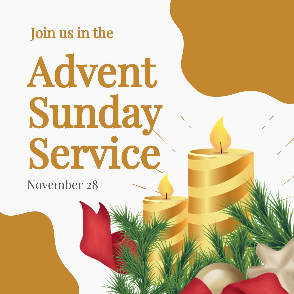 Advent Sunday Service Linkedin Post Template