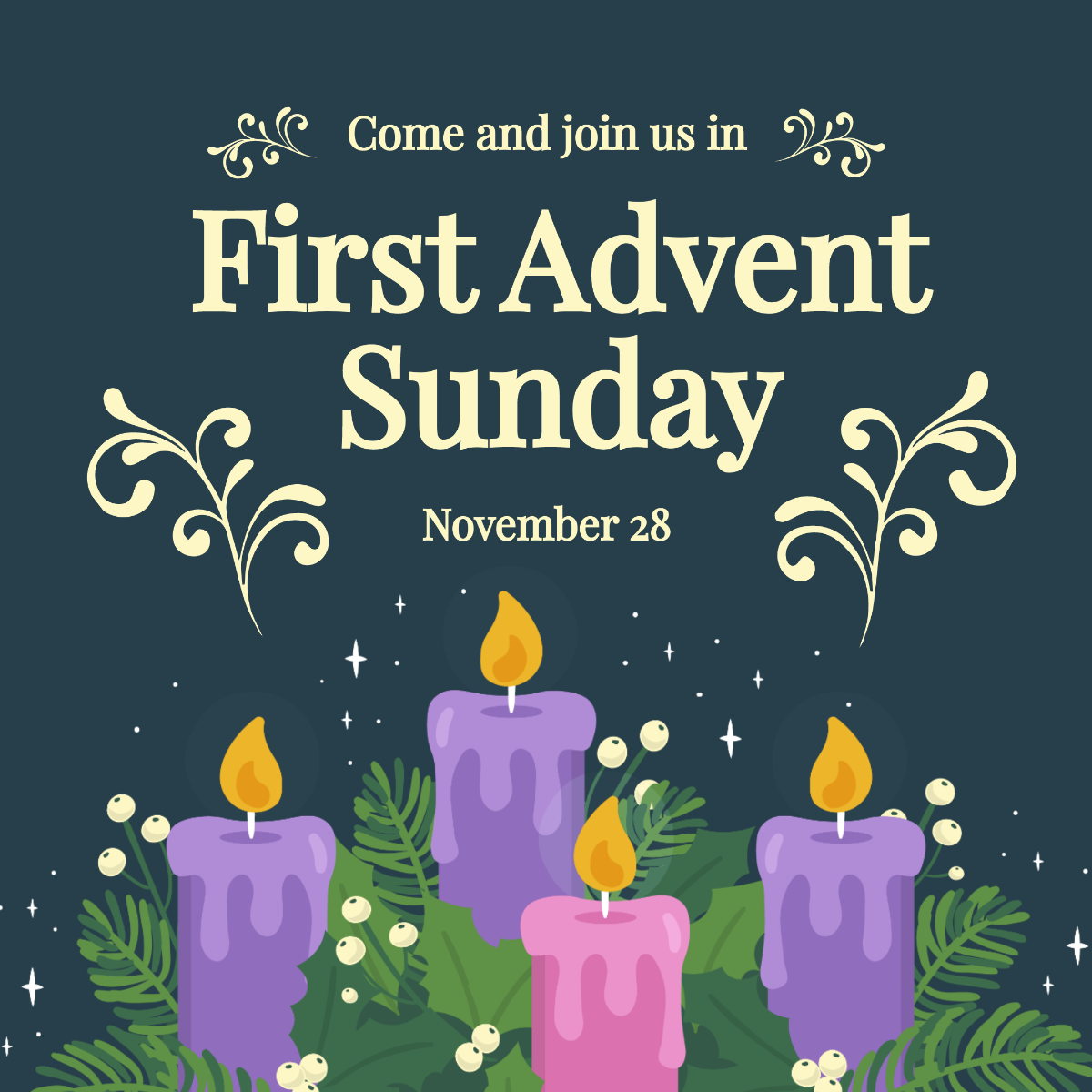 First Advent Sunday Instagram Post Template
