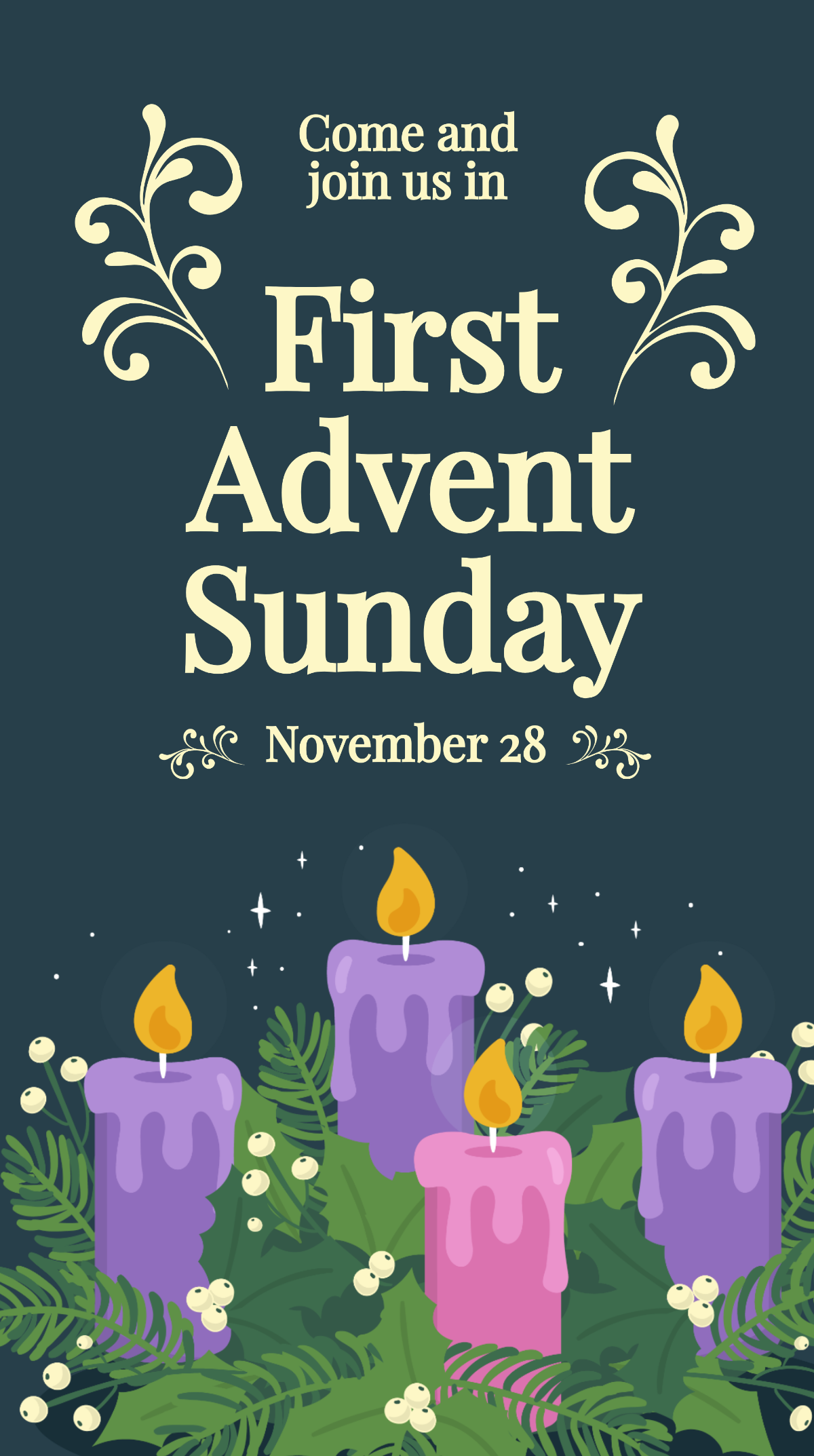 Free First Advent Sunday Instagram Story Template