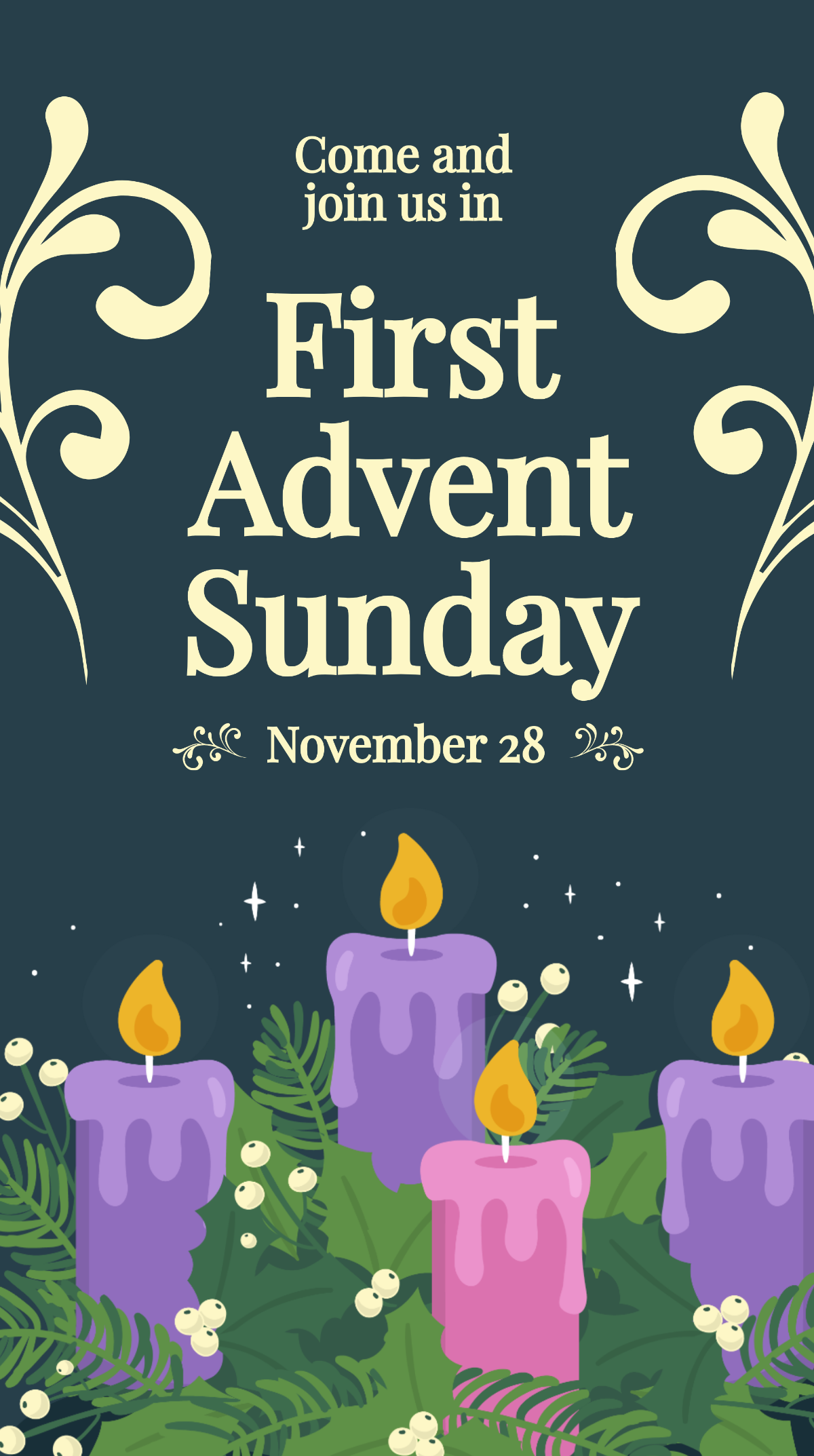 First Advent Sunday Whatsapp Post Template