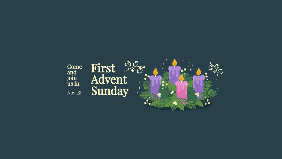 Free First Advent Sunday Youtube Banner Template