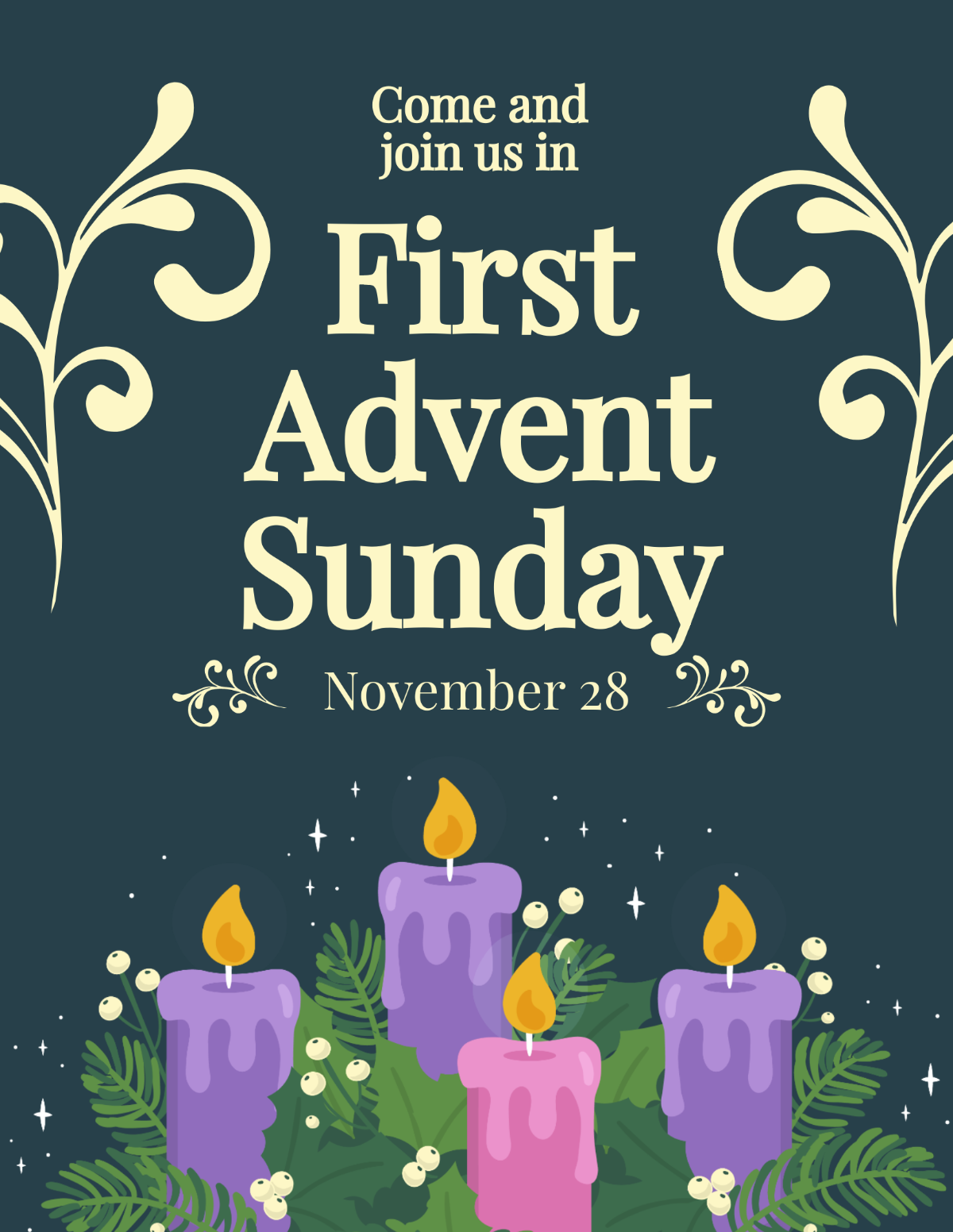 Free First Advent Sunday Flyer Template