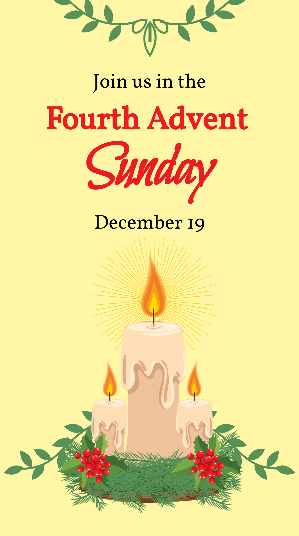 Fourth Advent Sunday Instagram Story Template - Edit Online & Download