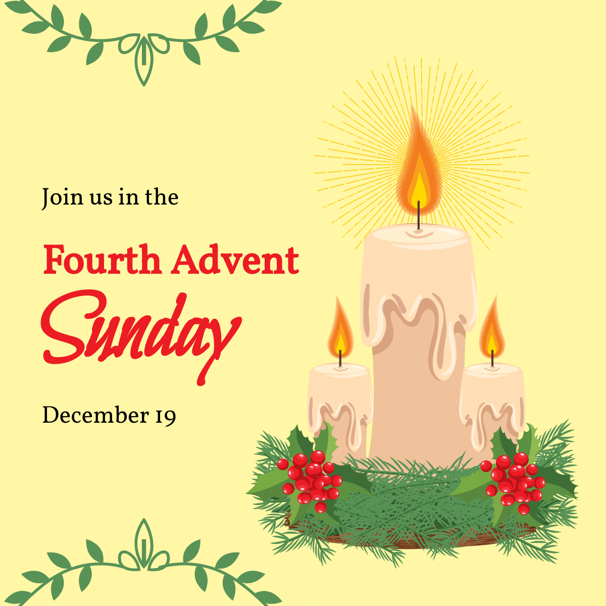 Fourth Advent Sunday Linkedin Post Template