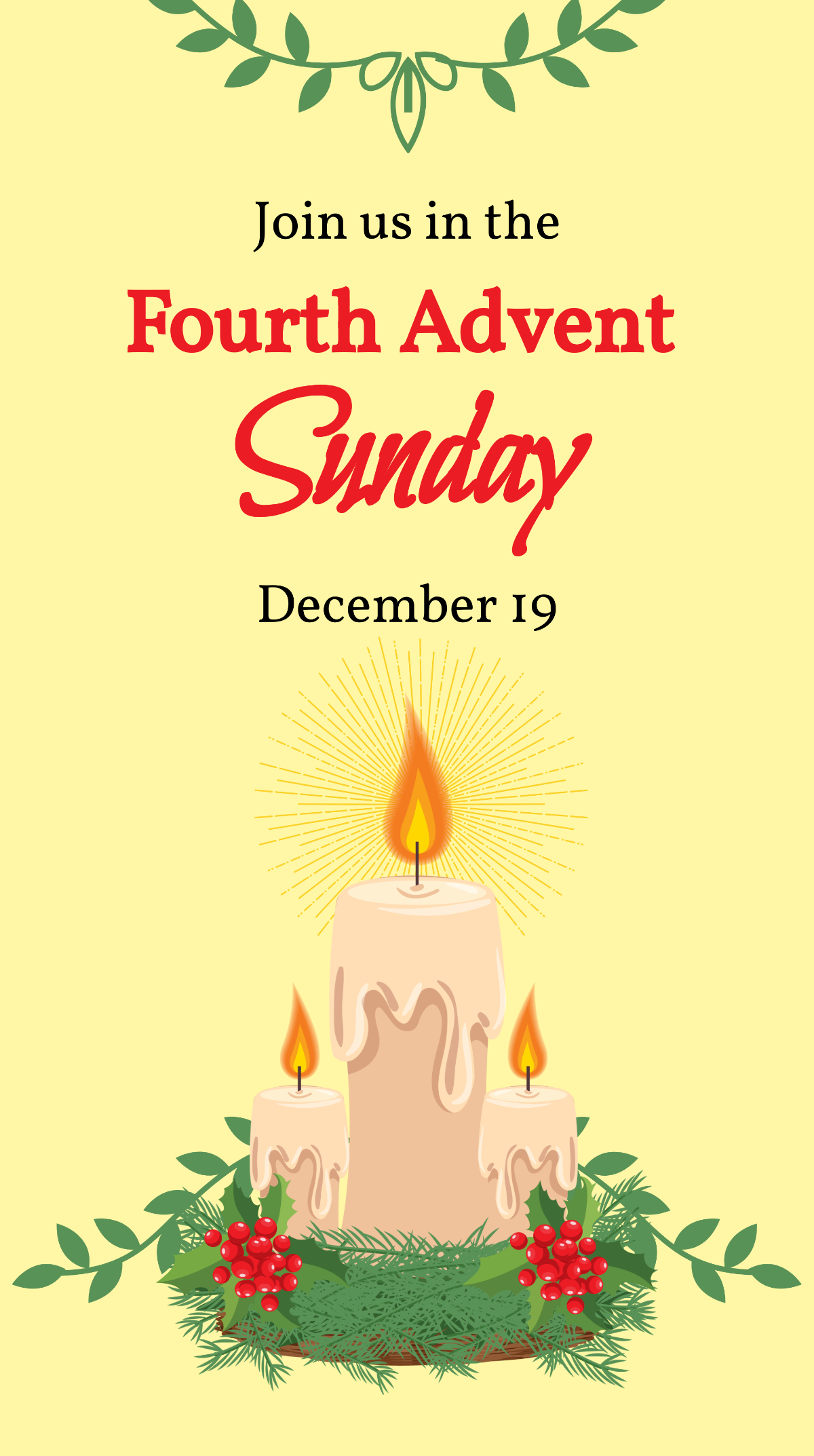 Fourth Advent Sunday Whatsapp Post Template