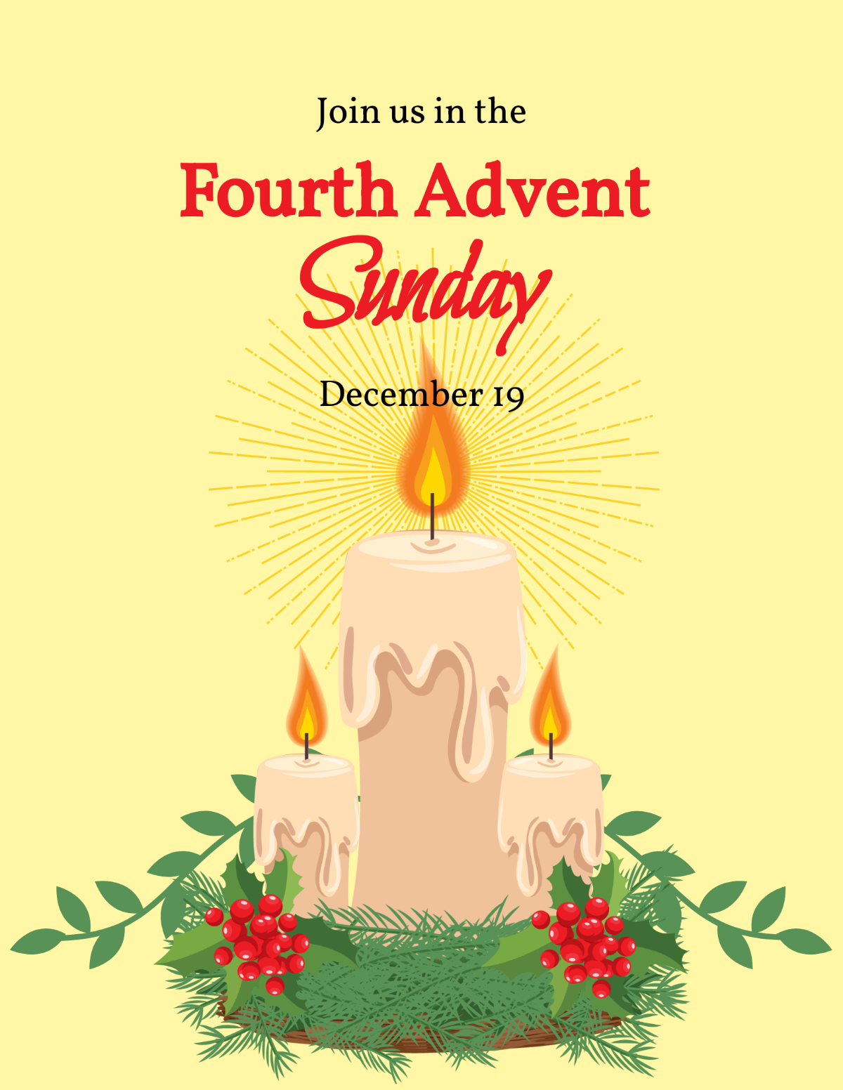 Free Fourth Advent Sunday Flyer Template