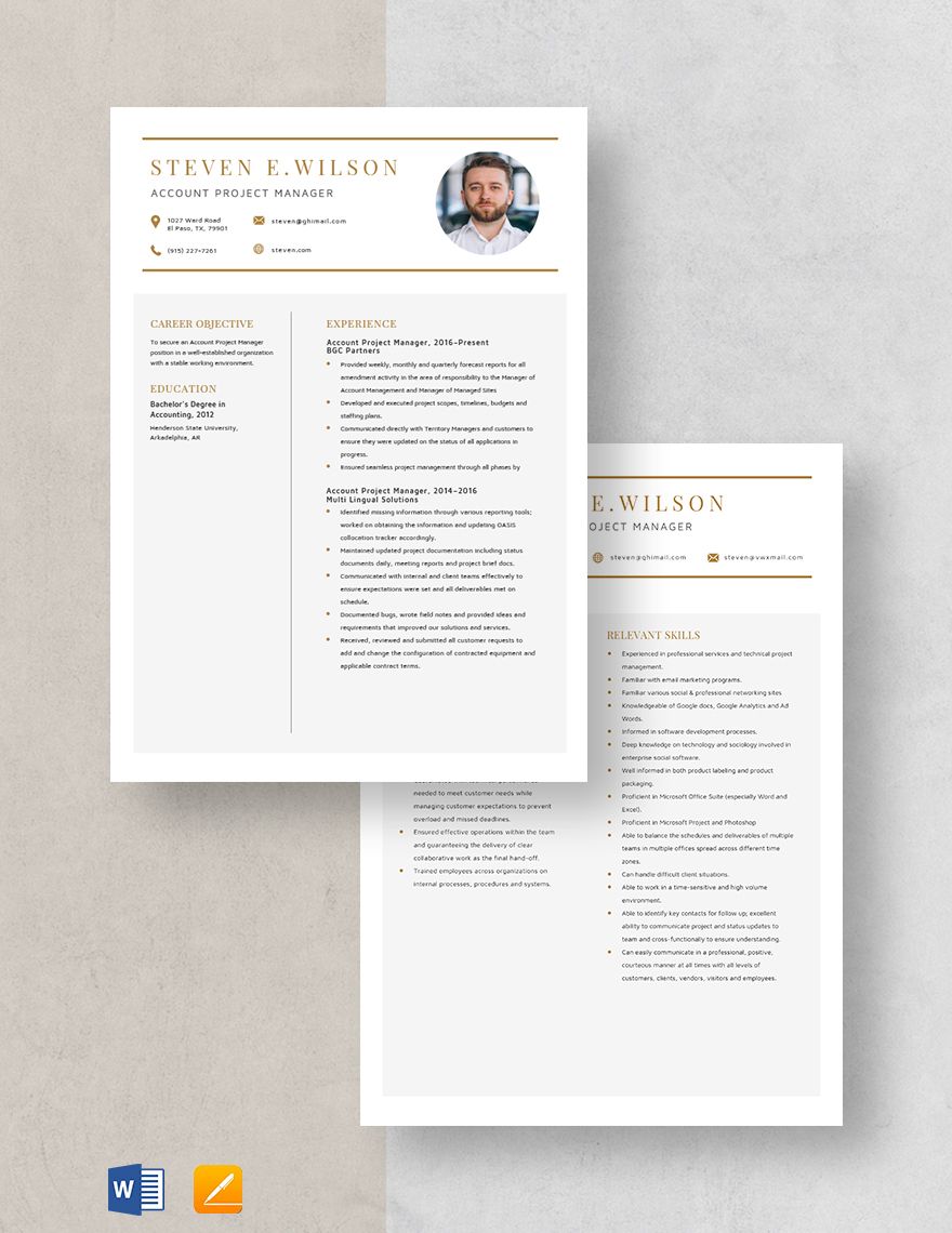 Account Project Manager Resume