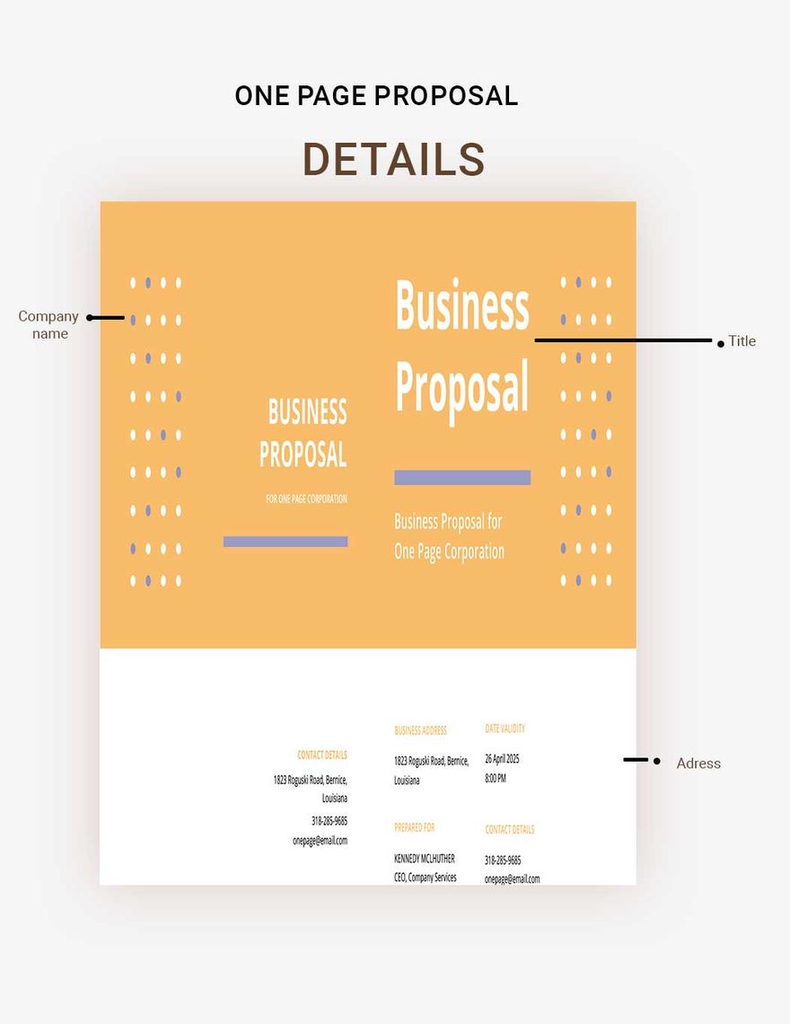 One Page Proposal Template