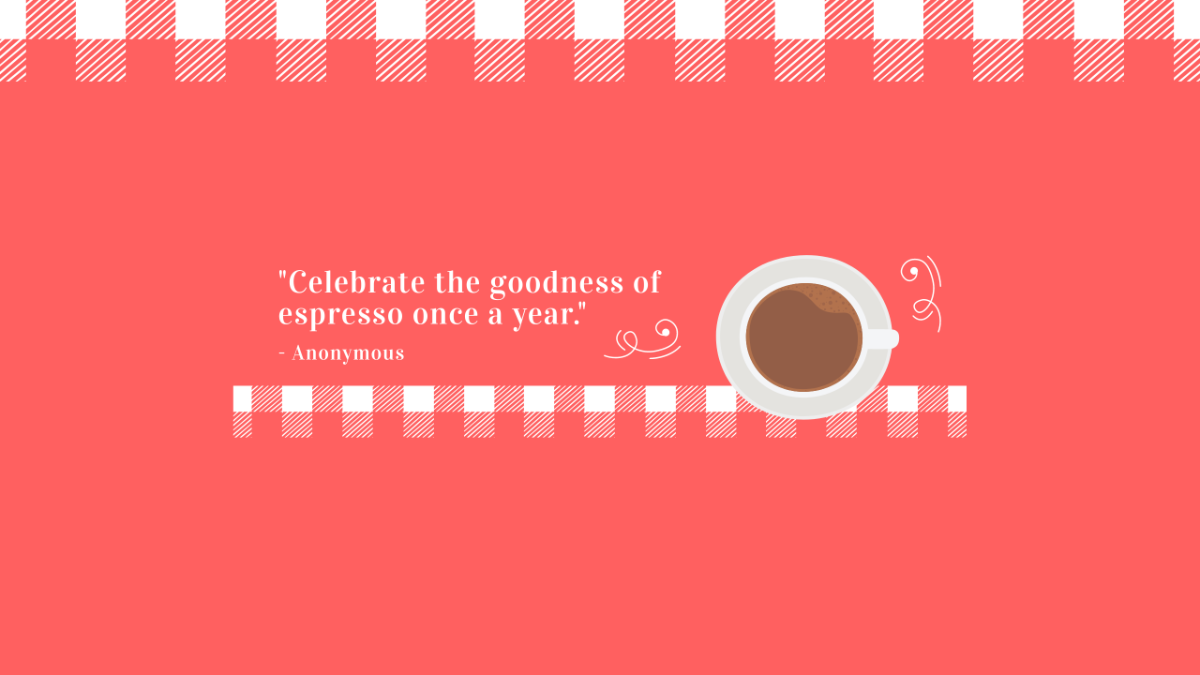 National Espresso Day Quote Youtube Banner Template