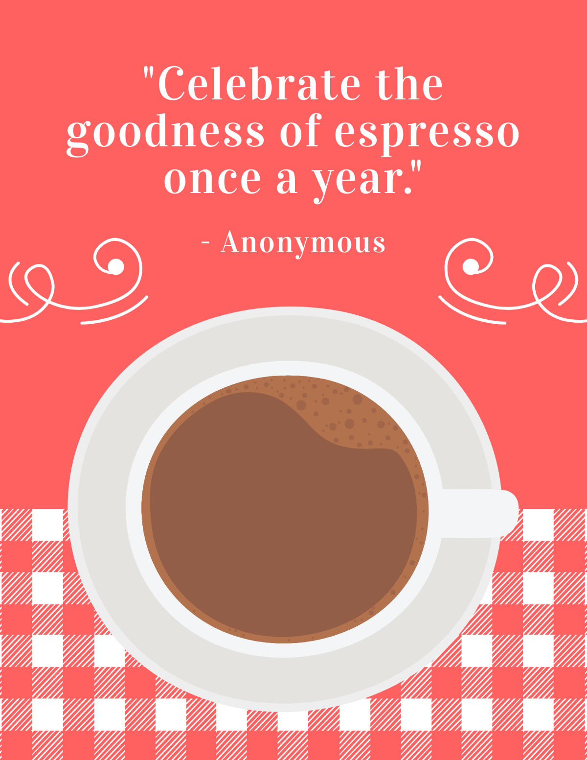 Free National Espresso Day Quote Flyer Template