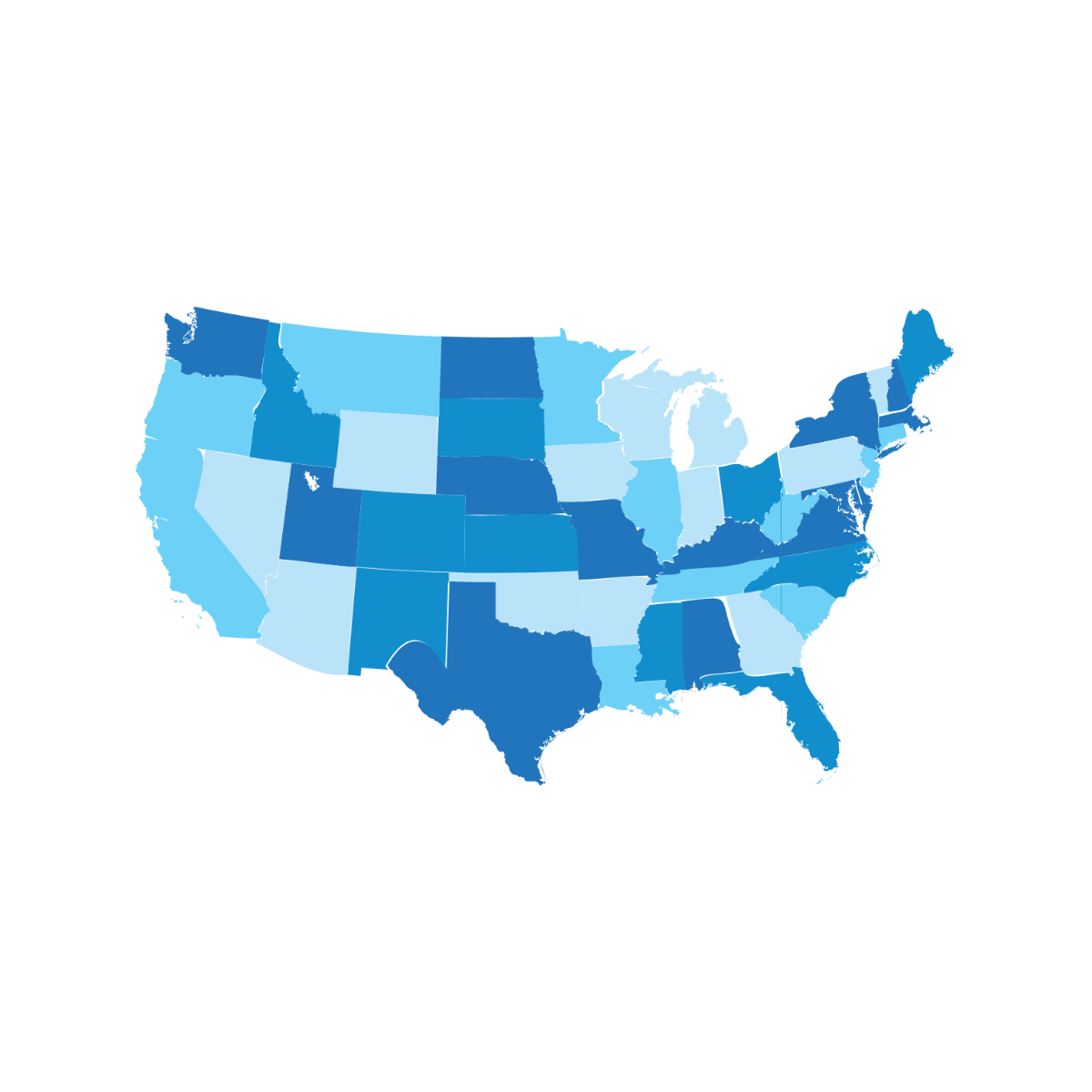 Blue USA Map Vector