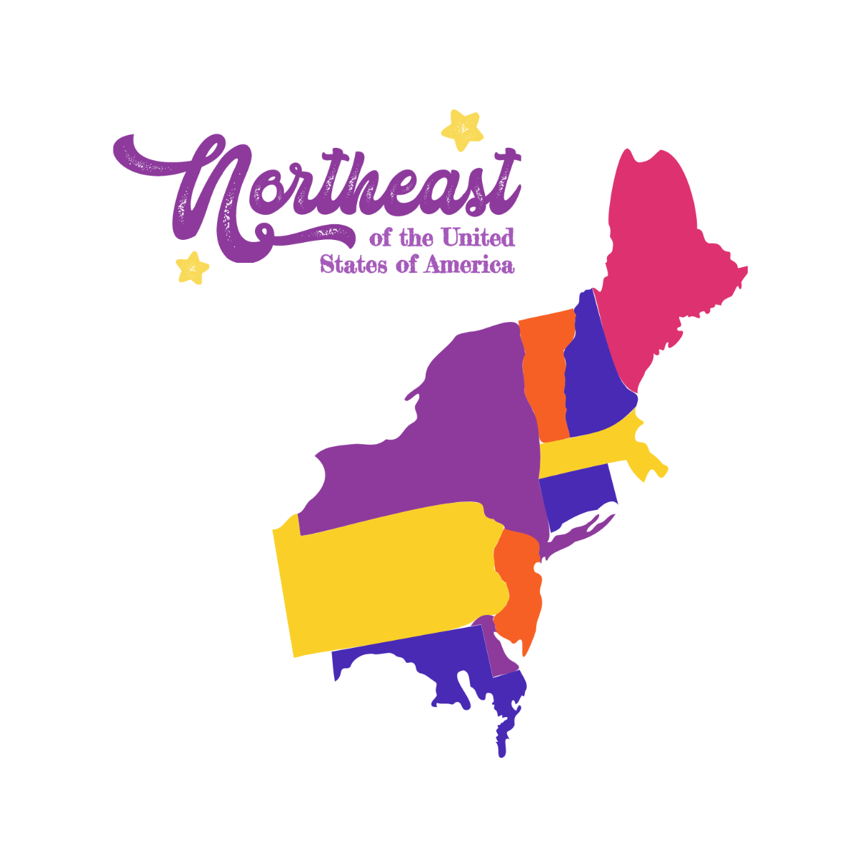 Free Northeast US Map Vector Template