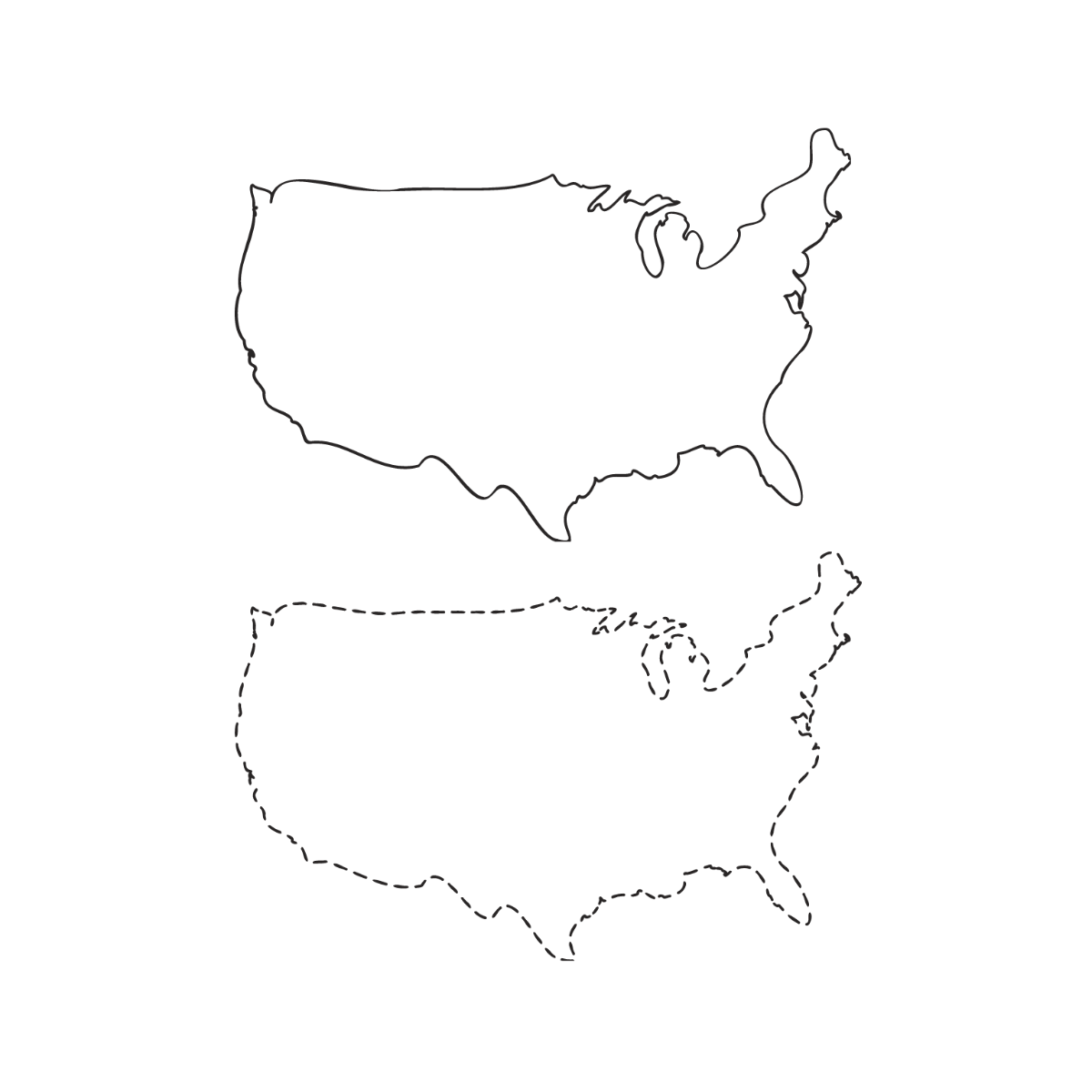 Blank USA Map Vector Template