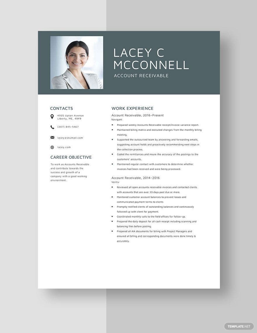 Accounts Receivable Resume Template