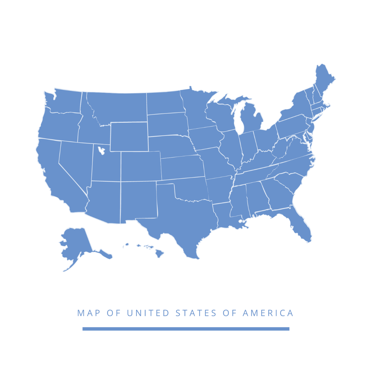 Simple USA Map Vector Template