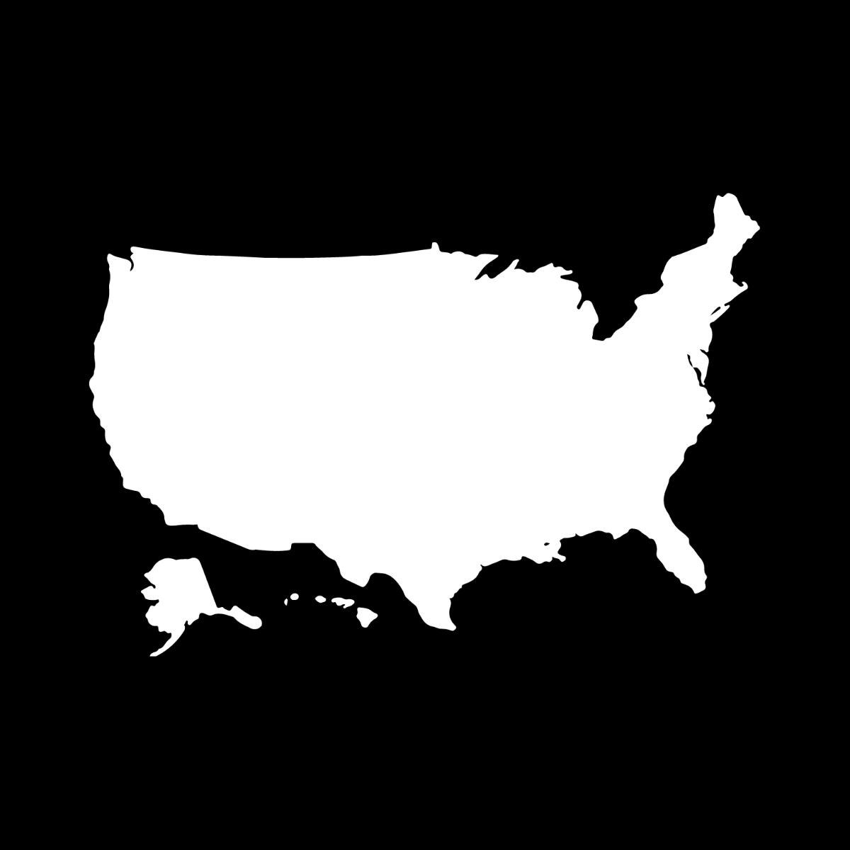 Free White USA Map Vector Template