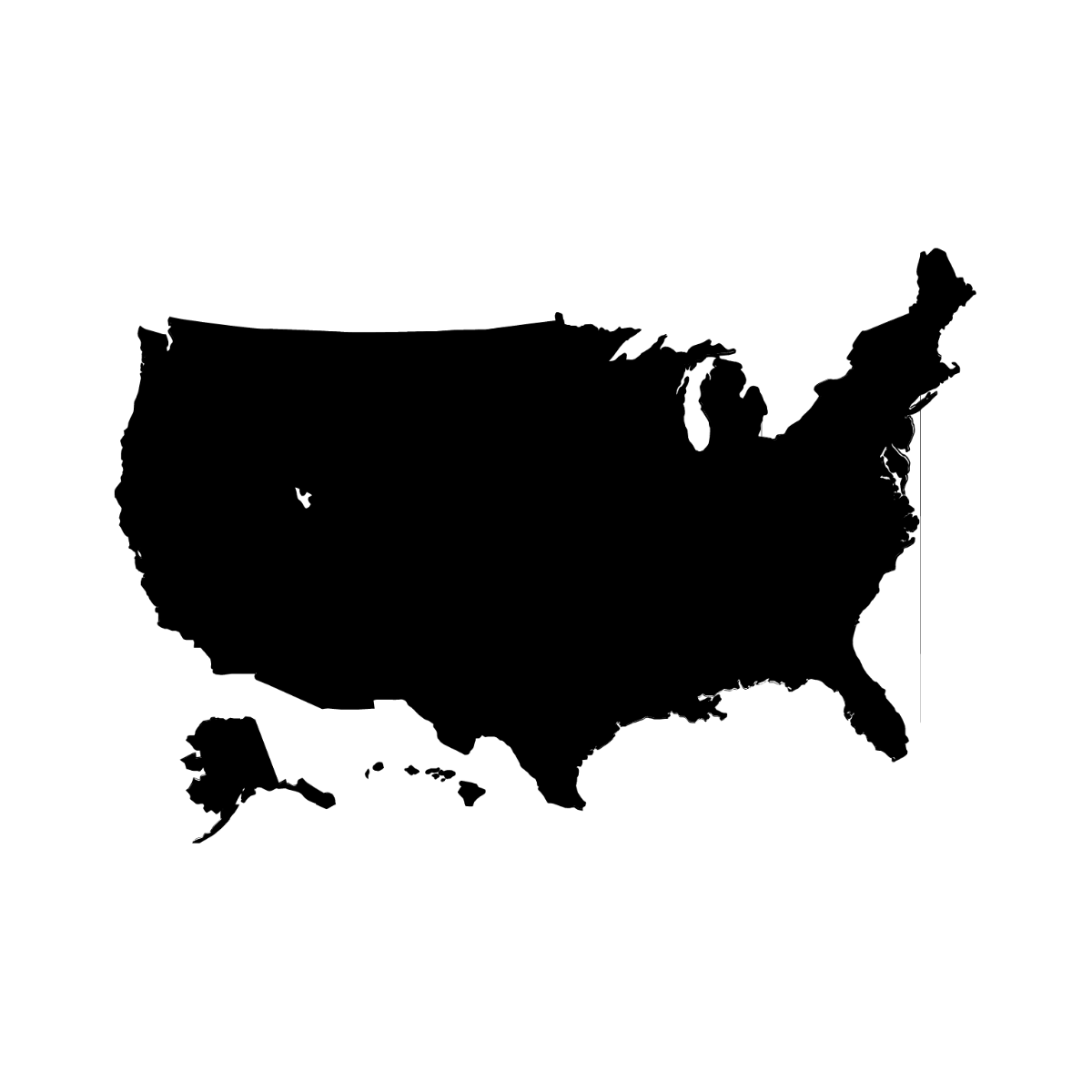Black USA Map Vector Template
