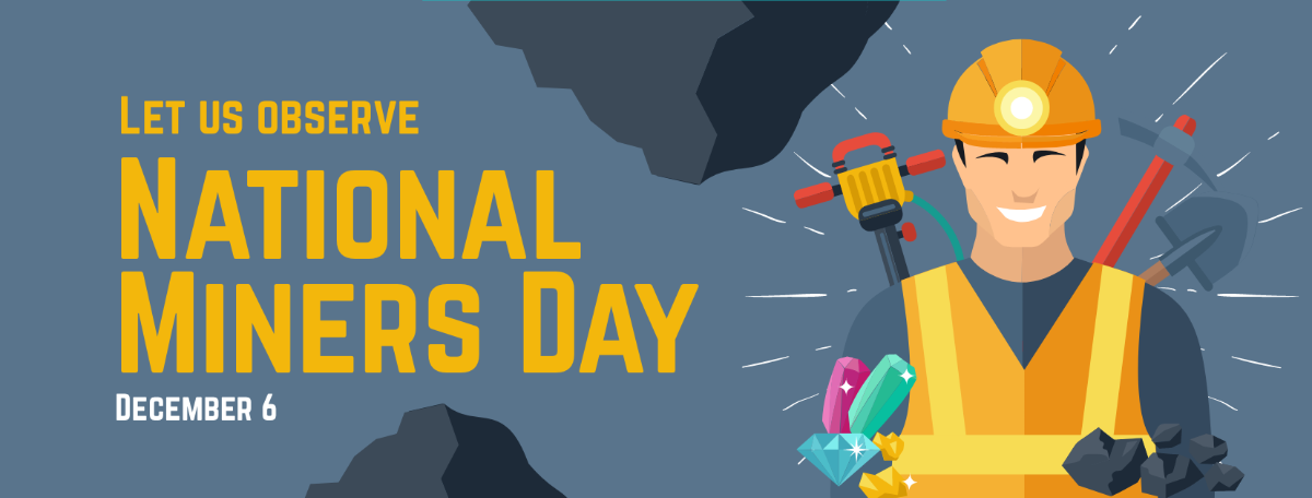National Miners Day Facebook Cover Template