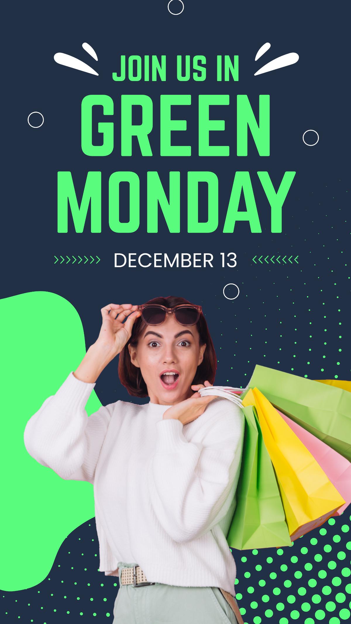 Free Green Monday Promotion WhatsApp Post Template