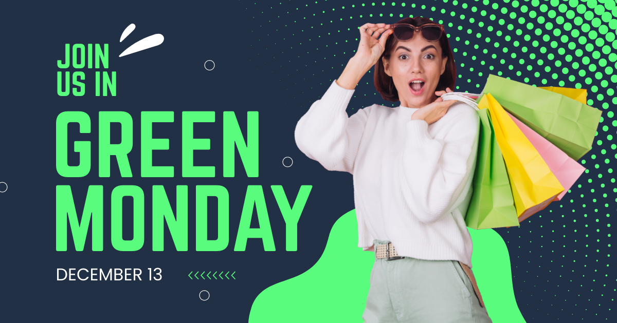Free Green Monday Promotion Facebook Post Template