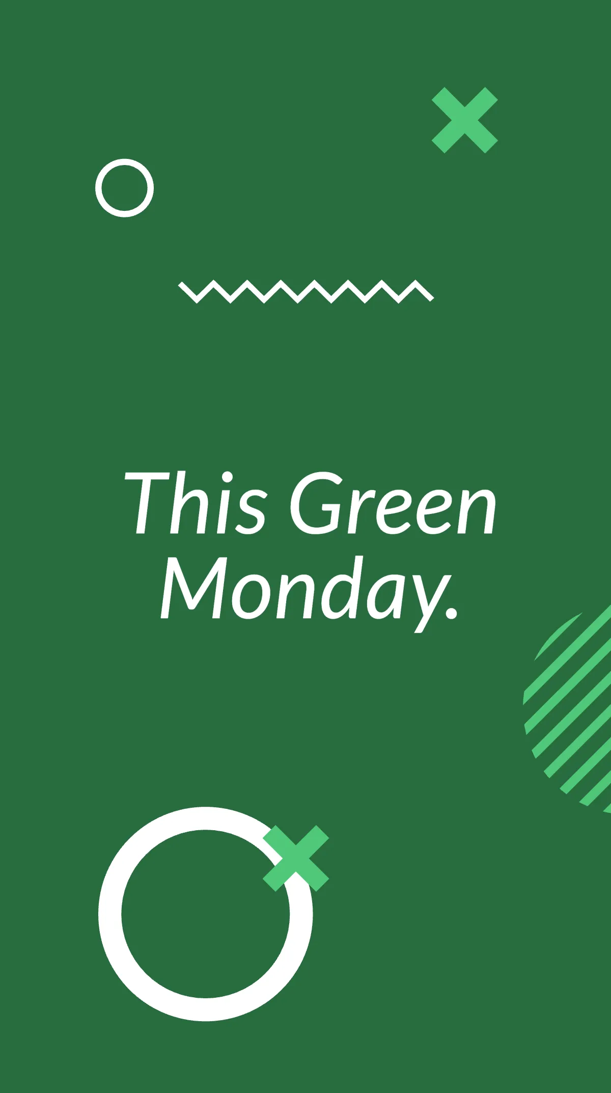 Free Green Monday Sale Instagram Story Template to Edit Online