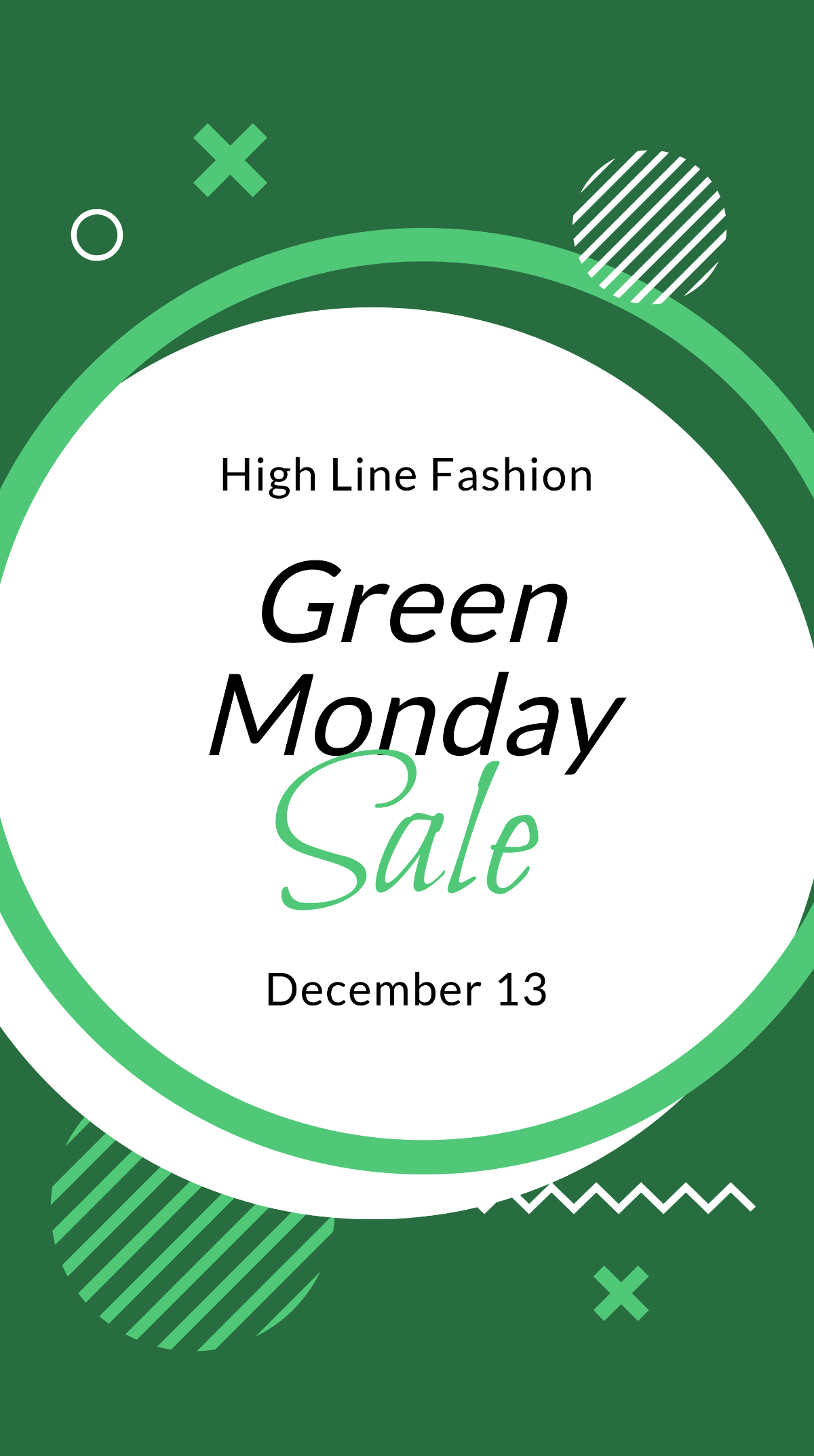 Free Green Monday Sale Instagram Story Template