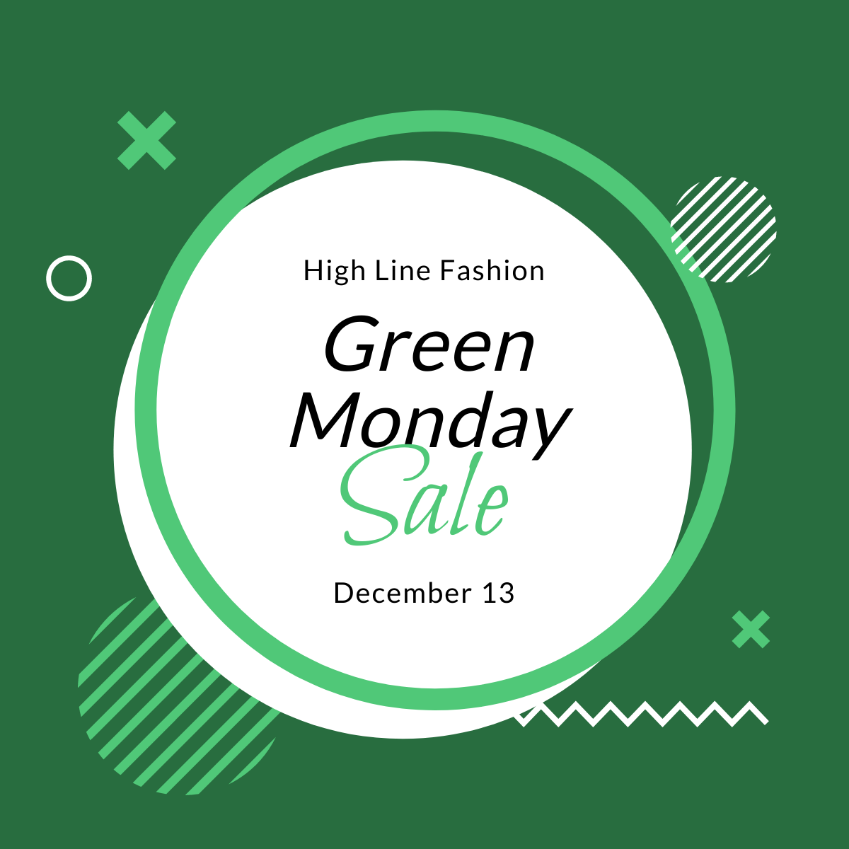 Green Monday Sale Linkedin Post Template