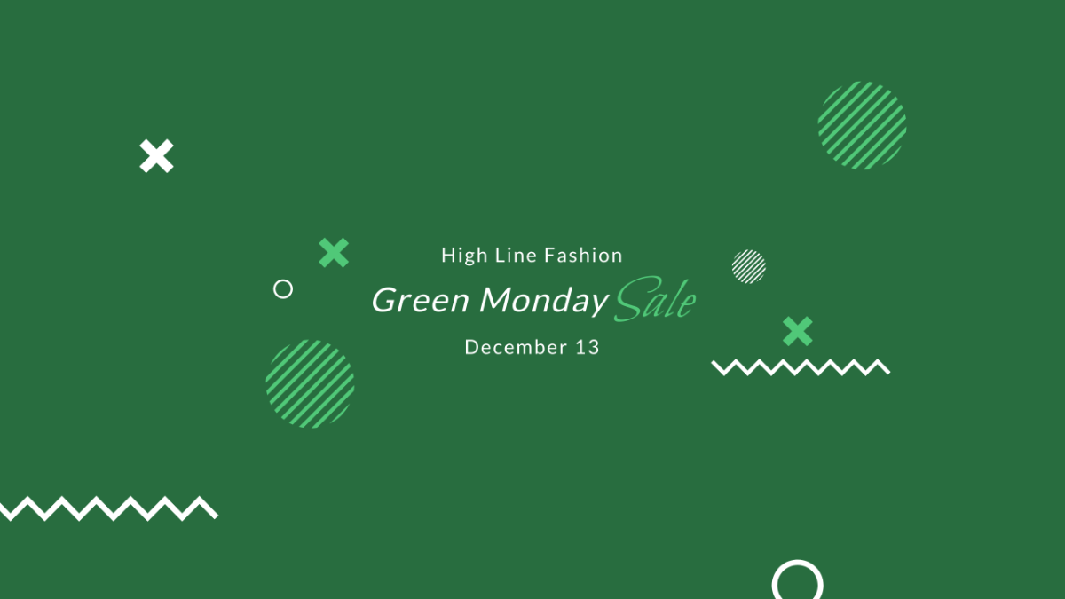 Green Monday Sale Youtube Banner Template