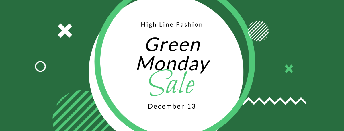 Green Monday Sale Facebook Cover Template