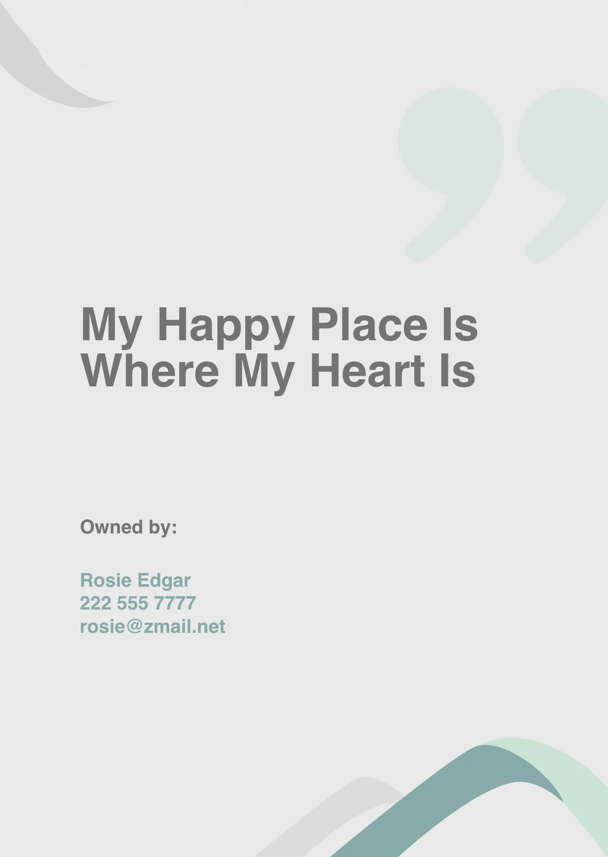 Free Quote Planner Cover Template to Edit Online