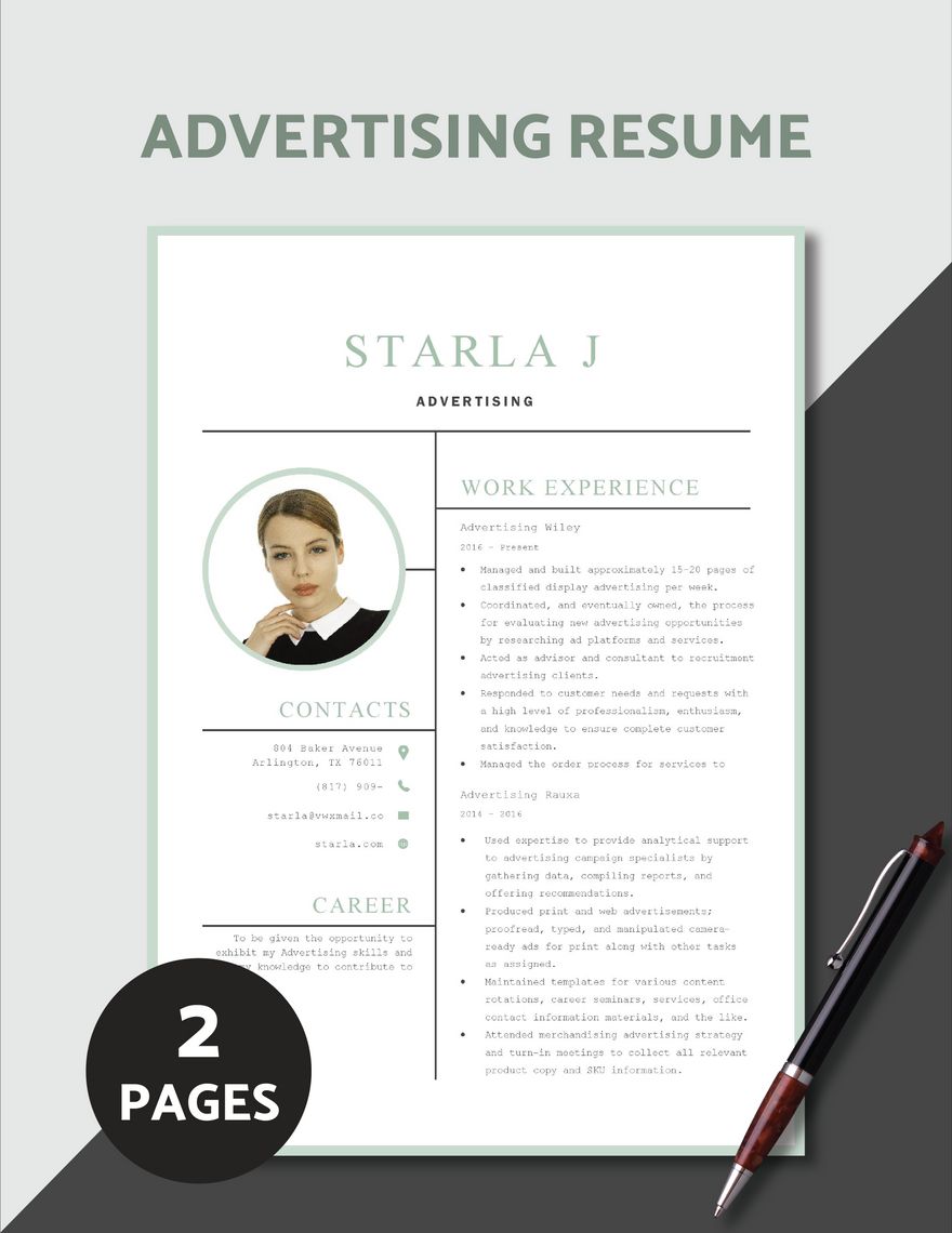 Advertising Resume