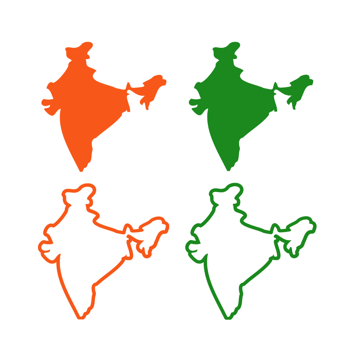 India Map Symbol Vector Template