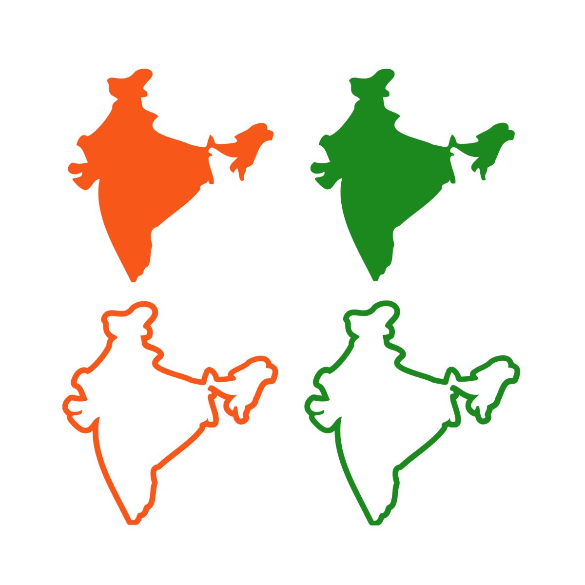 India Map Symbol Vector