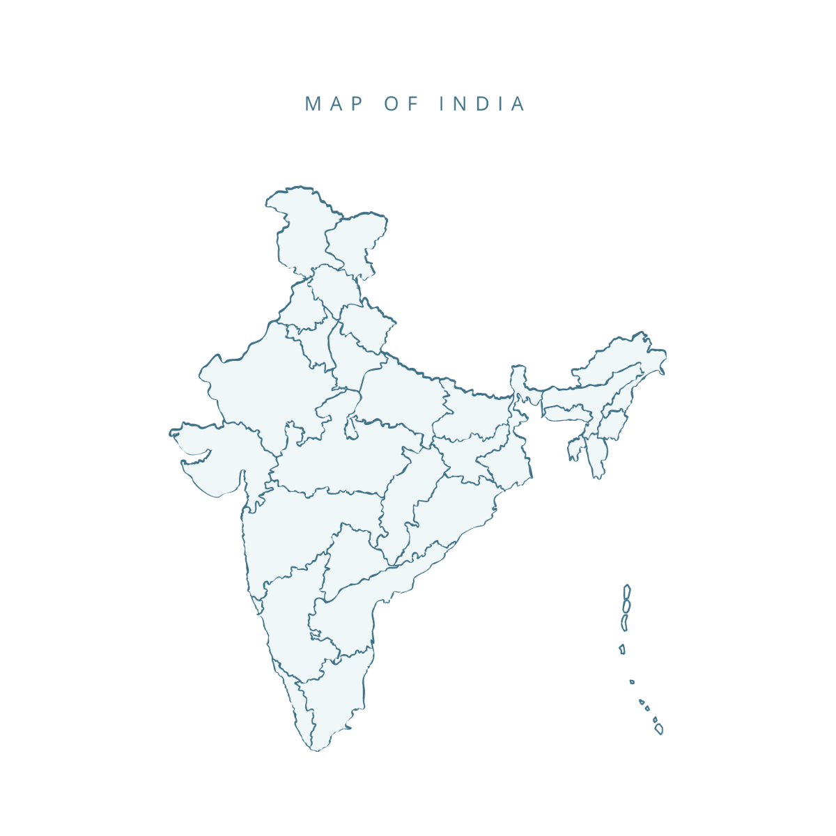Transparent India Map Vector Template