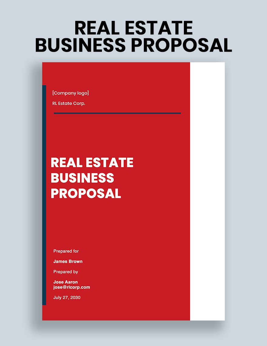Free Real Estate Business Proposal Template