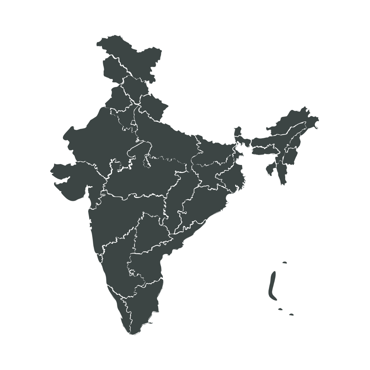 India Map Outline Vector Template