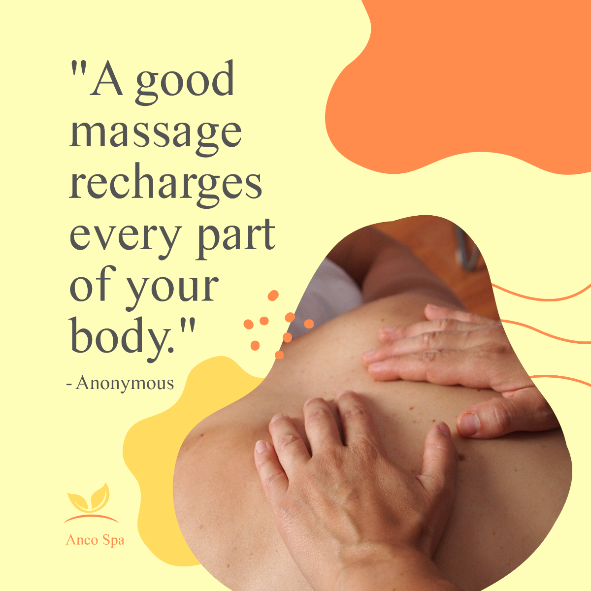Body Massage Quote Post, Instagram, Facebook Template