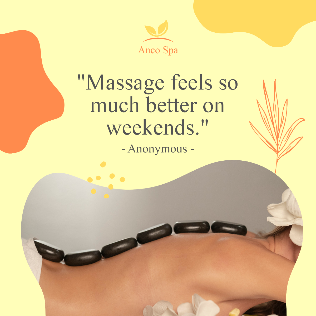 Free Weekend Massage Quote Post, Instagram, Facebook Template