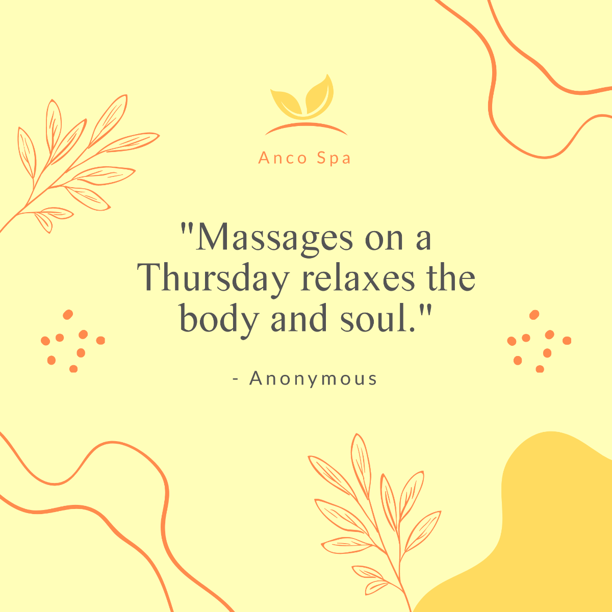 Thursday Massage Quote Post, Instagram, Facebook Template